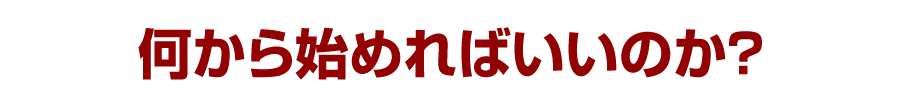 何から始めればいいのか？